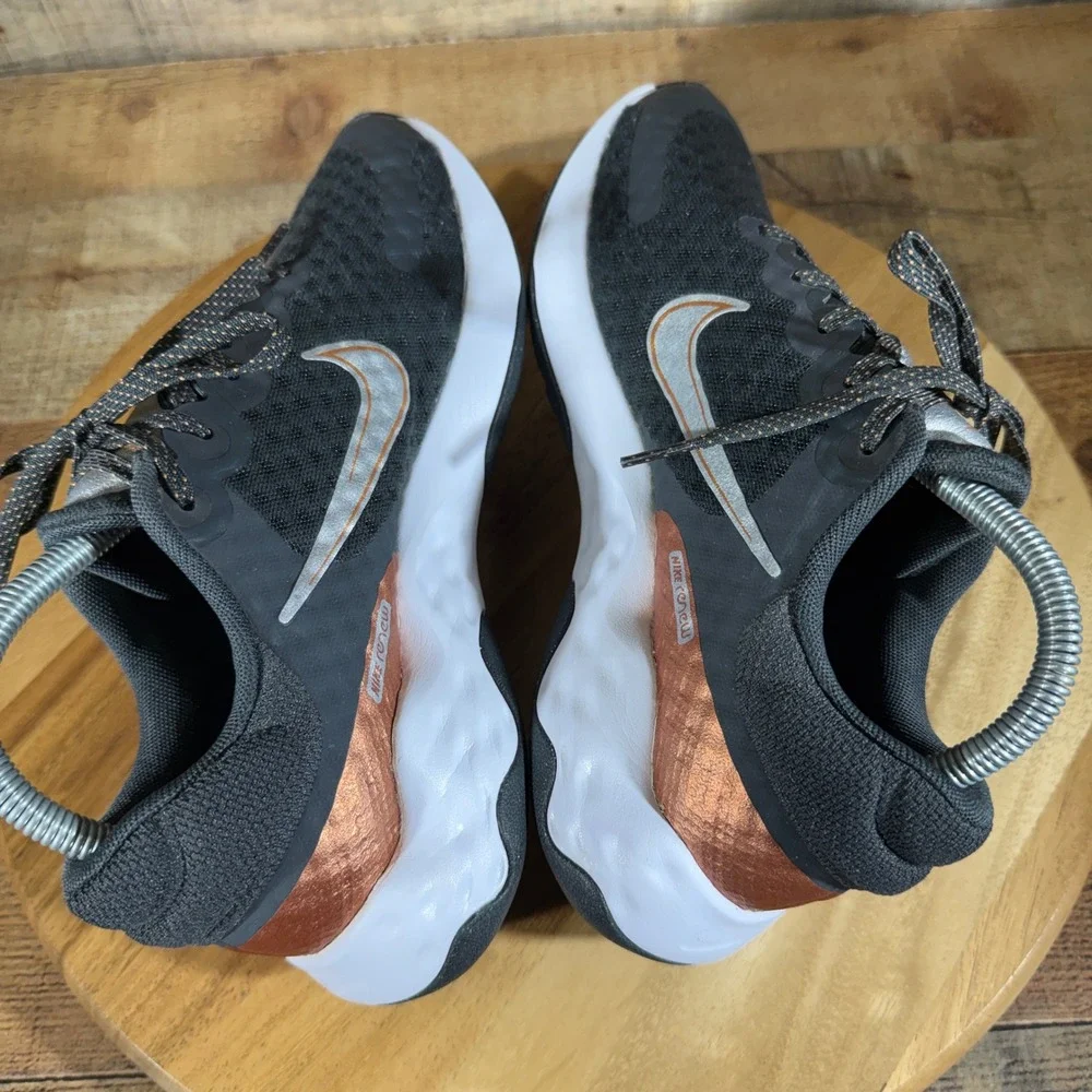 Nike Renew Ride 3 Running Shoes Womens 8.5 Black Sneakers DC8184-007 Copper